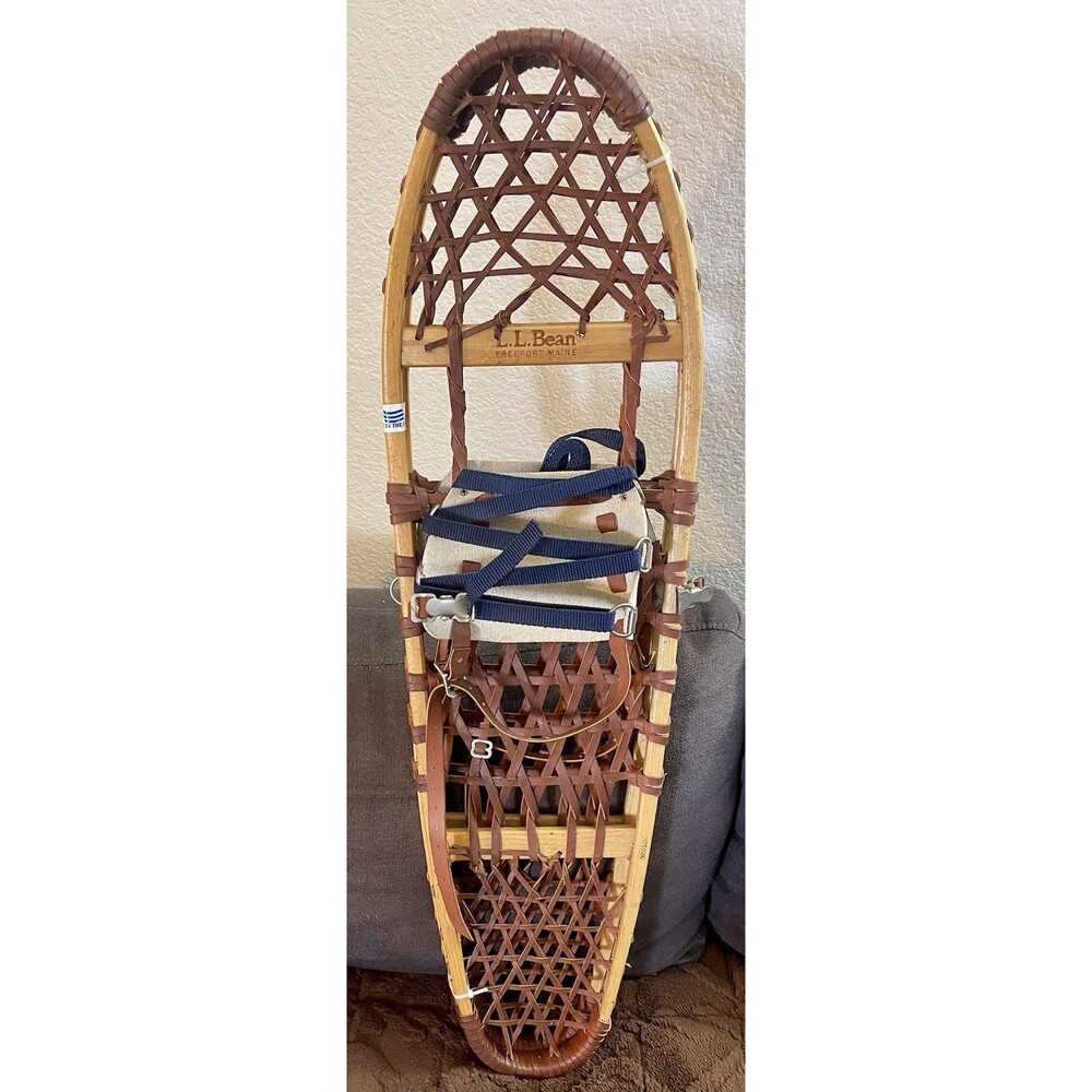 Vintage LL BEAN 10x36 Traditional Wooden Maine Snow Shoes, MADE IN USA #021026